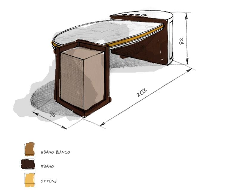 Деревянный исполнительный стол со встроенной полкой Roman & Co KENSINGTON ARCH-00020596