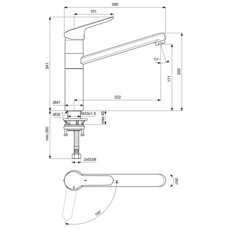 BC135AA Смеситель для кухонной мойки Ideal Standard CERAFLEX  - Вид №5