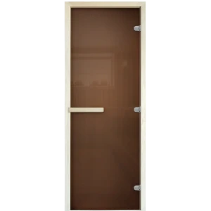 Дверь для сауны стеклянная бронза Стандарт 69x189 см двусторонняя