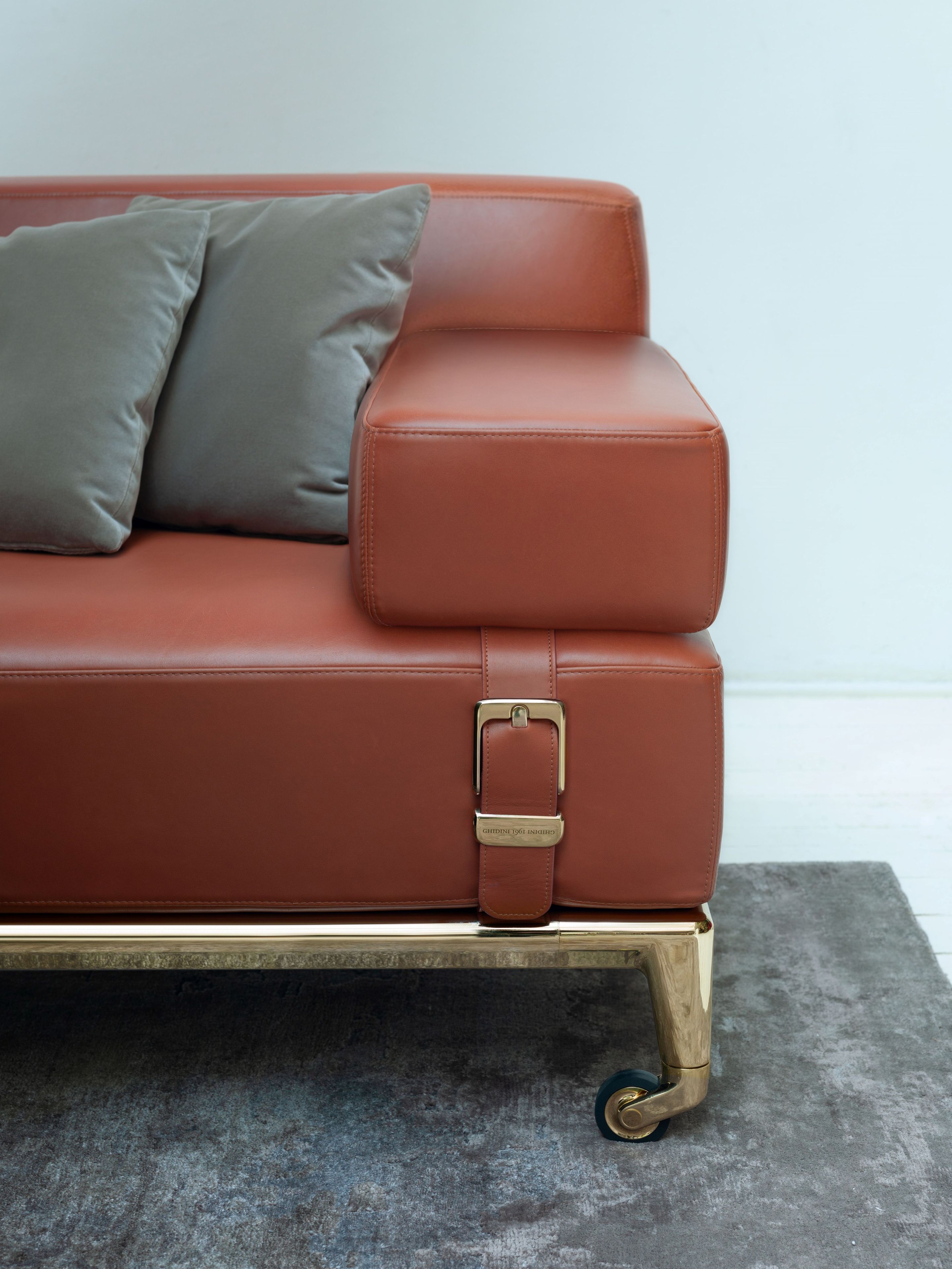 3-местный кожаный диван с колесами GHIDINI1961 Шейкер ARCH-00085672 - Вид №2