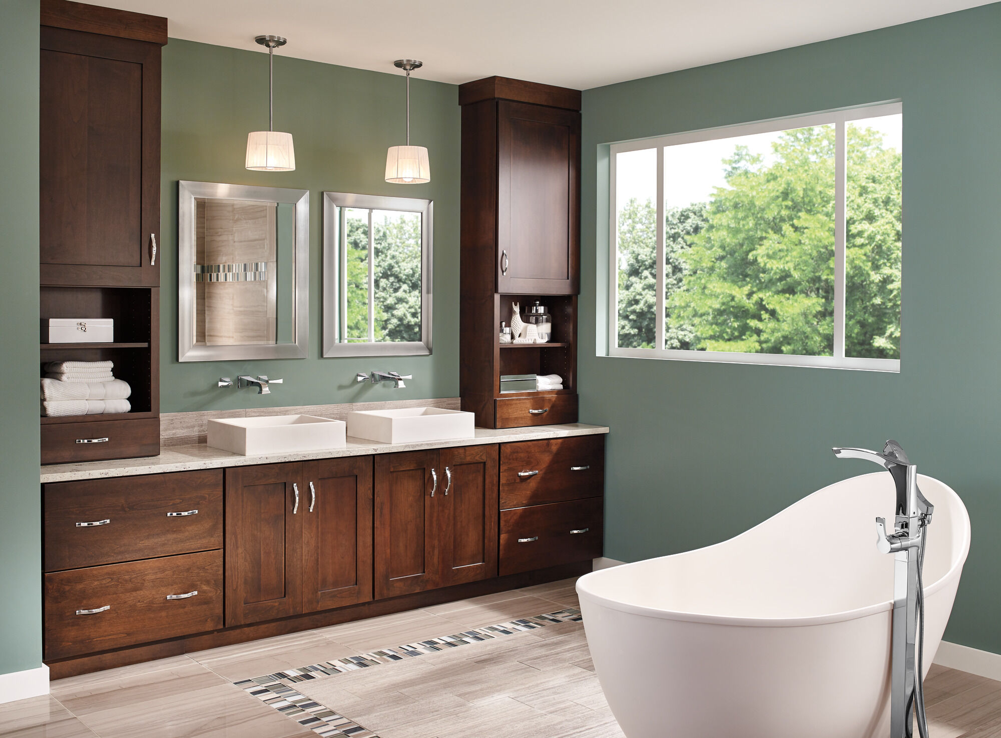 T4752-SSFL Напольная накладка для ванны с одной ручкой и ручным душем Delta Faucet Tesla Нержавеющая сталь - Вид №5