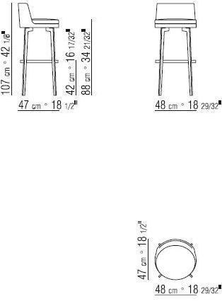 Flexform Высокий табурет, обитый кожей Feel good sun-id-1434194 - Вид №2