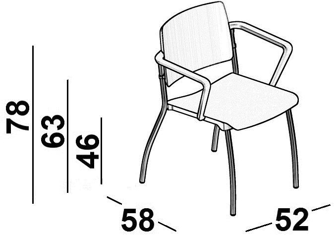 Luxy Стул для конференций штабелируемый с подлокотниками с клапаном Essenziale sun-id-1380934 - Вид №3