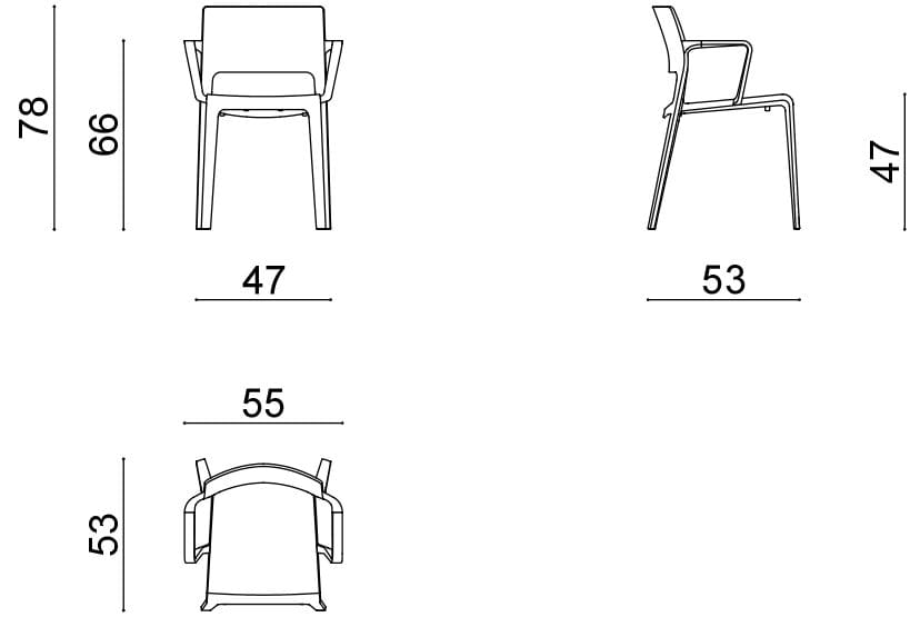 Полипропиленовый садовый стул с подлокотниками Arper Juno 02 ARCH-00015367 - Вид №2