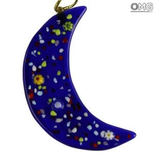 4368 ORIGINALMURANOGLASS Полумесяц - ёлочное украшение - муранское стекло OMG 8 см