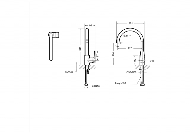 Смеситель для кухни SOURCE F7173218CP-ENG bravat - Вид №1