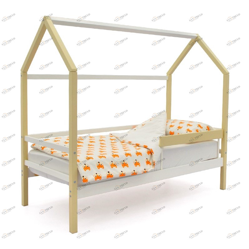 Кровать-домик детская бежево-белая Svogen БЕЛЬМАРКО  00-3833078 Бежевый Santreyd 