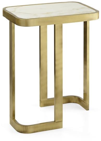 MARIONI Низкий прямоугольный журнальный столик из мрамора Jean 02732a/m - 02732/c - Вид №1