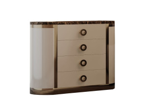 Деревянная овальная тумбочка с ящиками