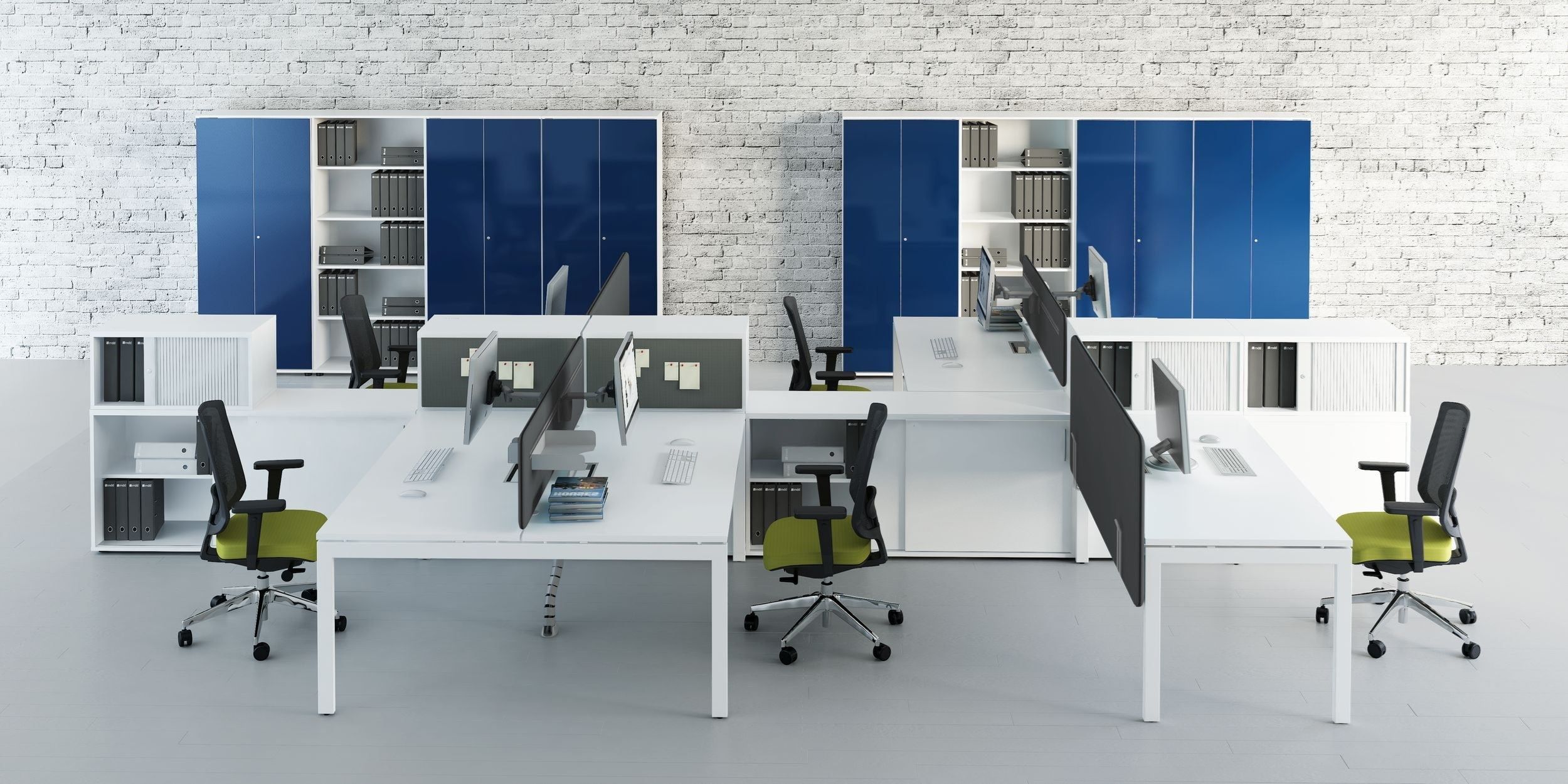 Множественный рабочий стол с звукопоглощающими перегородками MDD Ogi ARCH-00037311 - Вид №1