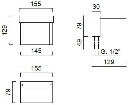 Rubinetteria Giulini Настенный каскадный излив для ванны Pablolux F9855/b1 - Вид №1