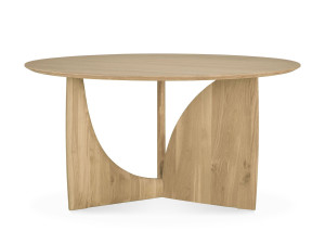 Круглый дубовый обеденный стол