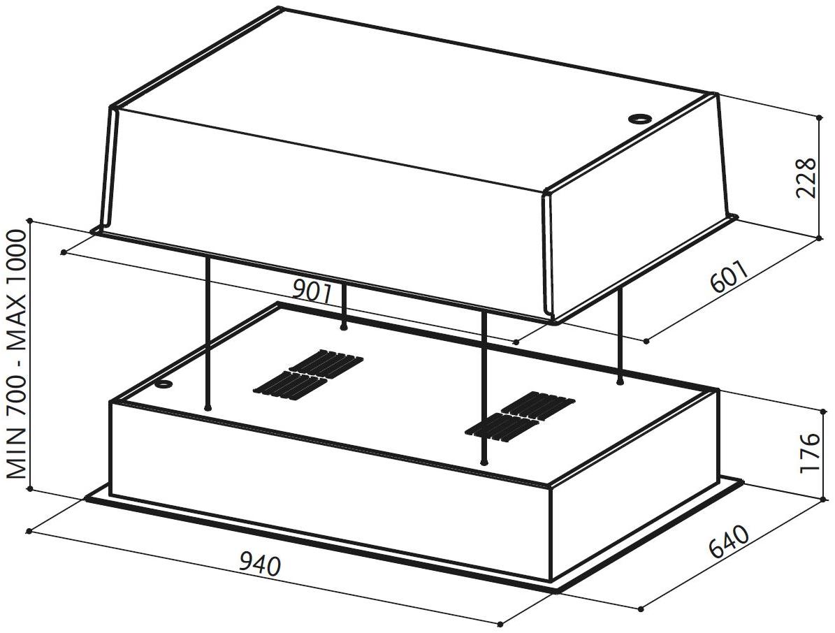 FABER Встроенная металлическая островная вытяжка в современном стиле с активированным углем  110.0324.939  - Вид №5