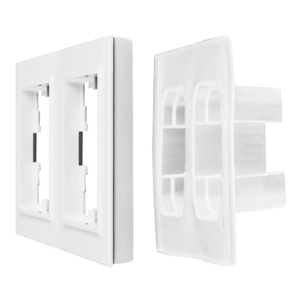 Рамка IEK Brite для розеток и выключателей - 2 модуля, белый глянец 87761295 STLM-1489641 - Вид №3