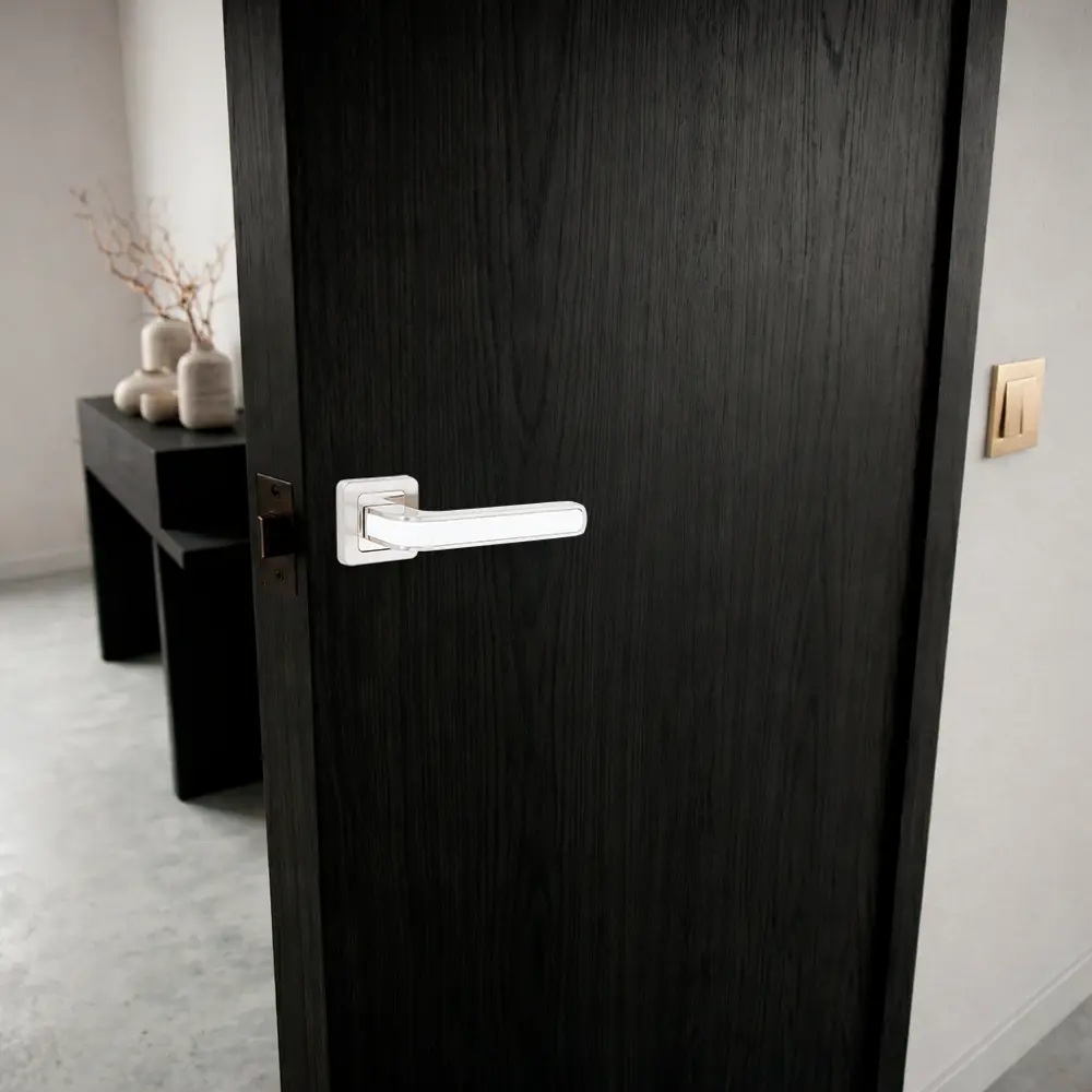 Дверная ручка на розетке Armex H-22106-A без запирания цвет никель/белый STLM-2054040 - Вид №7