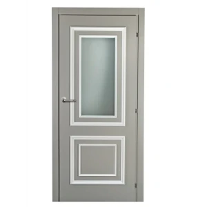 Дверь межкомнатная остекленная Треви дек.сер.жемчуг 2000x800 мм с фурнитурой