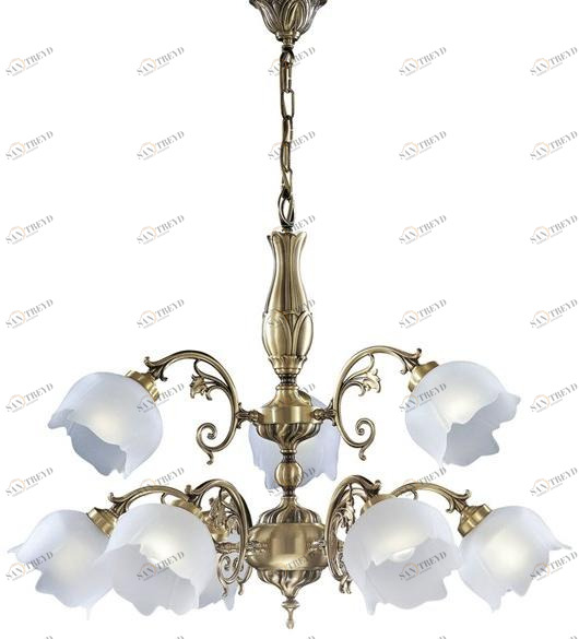 Possoni Illuminazione Люстра из атласной латуни с очками Bianca 25/6+3