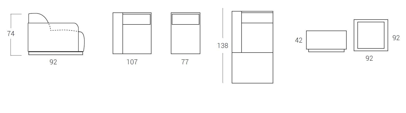 Модульный кожаный диван с полуостровом Egoitaliano Kongens ARCH-00128585 - Вид №3