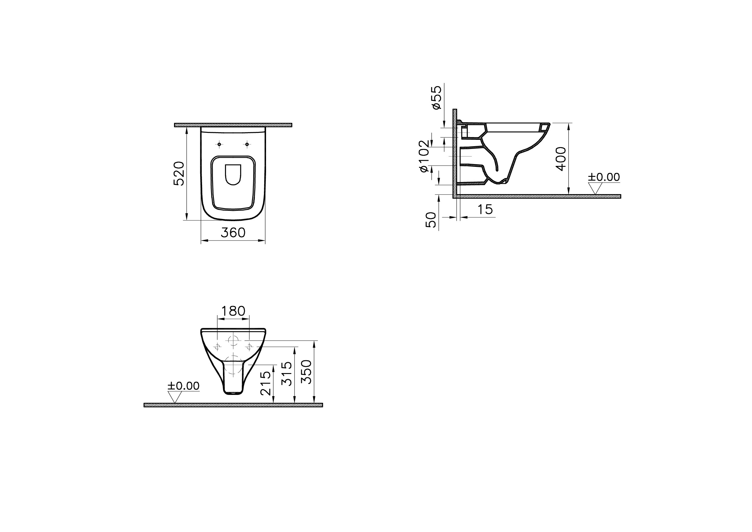 5507L003-0101 Биде Vitraglobal S20  - Вид №1