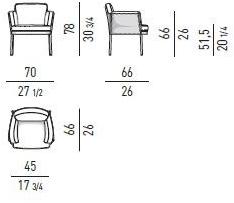 Minotti Стул из ткани и кожи с подлокотниками Shelley sun-id-1346255 - Вид №6