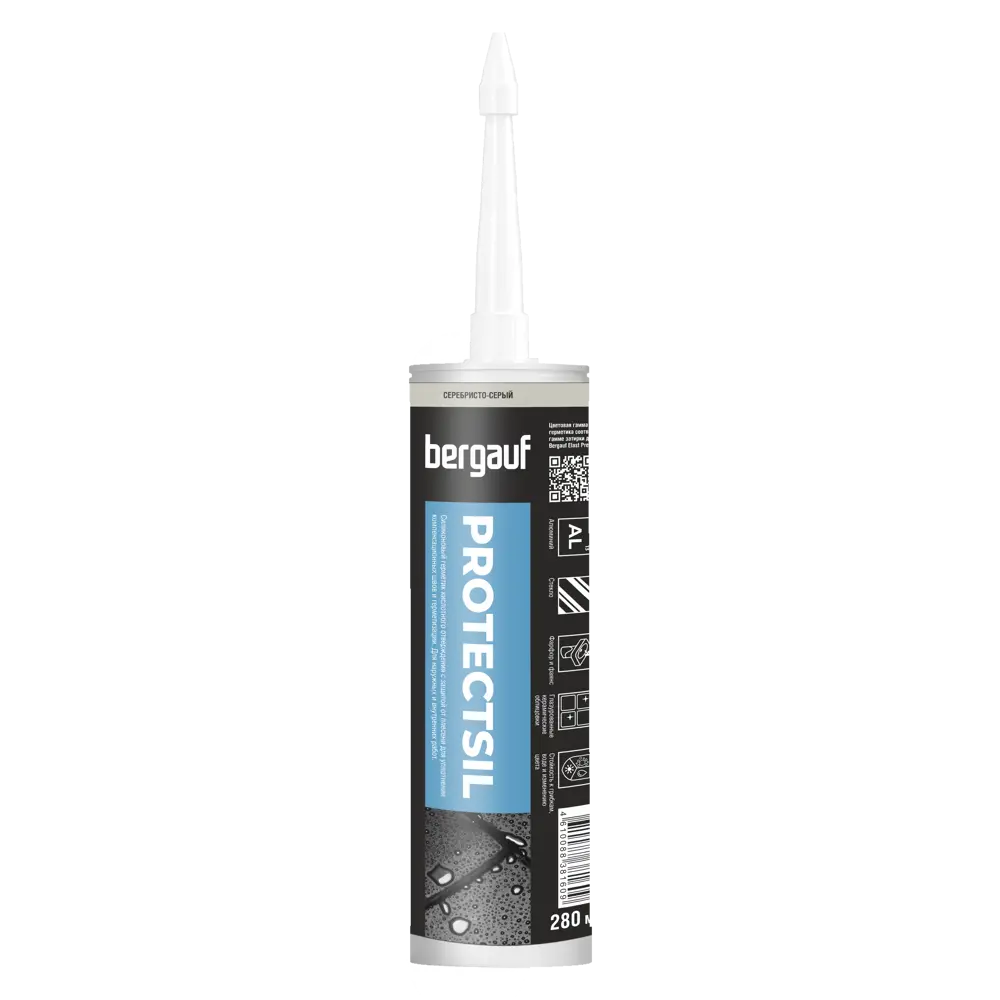 Затирка силиконовая Bergauf Protectsil цвет серебристо-серый 280 мл STLM-2033234