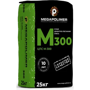 Смесь цементно-песчаная М300 (ЦПС) Megapolimer 25 кг