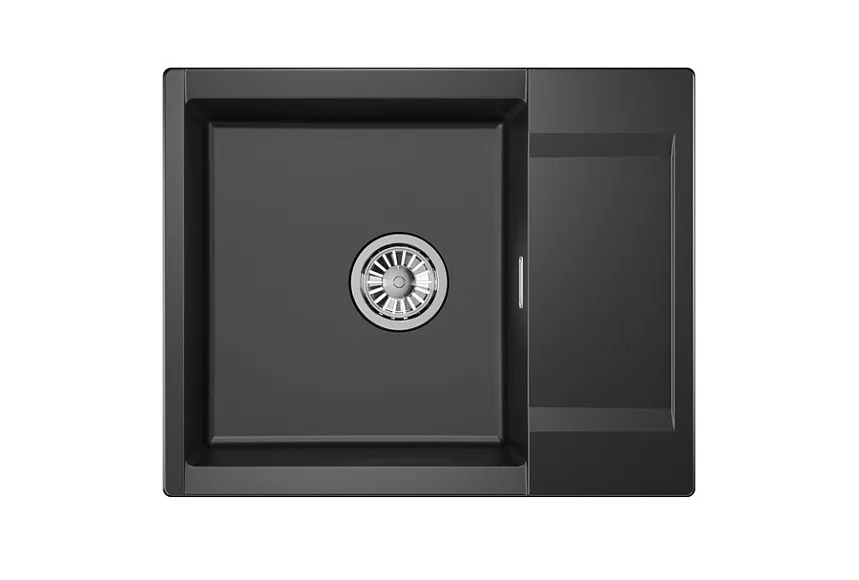 ES-6202, ШВАРЦ (чёрный металлик), кухонная мойка, кварц, ESTETICA GRANULA 6202-ST214 - Вид №2