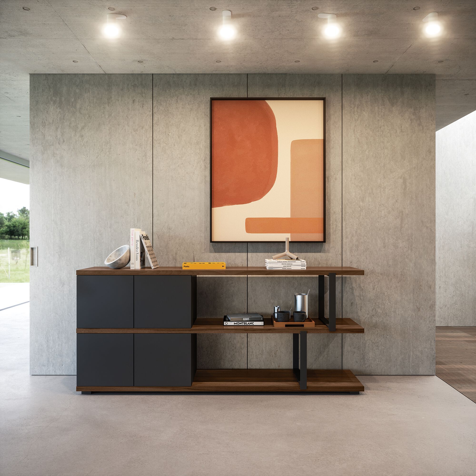 Деревянный и металлический офисный книжный шкаф About Office йога ARCH-00088868 - Вид №2