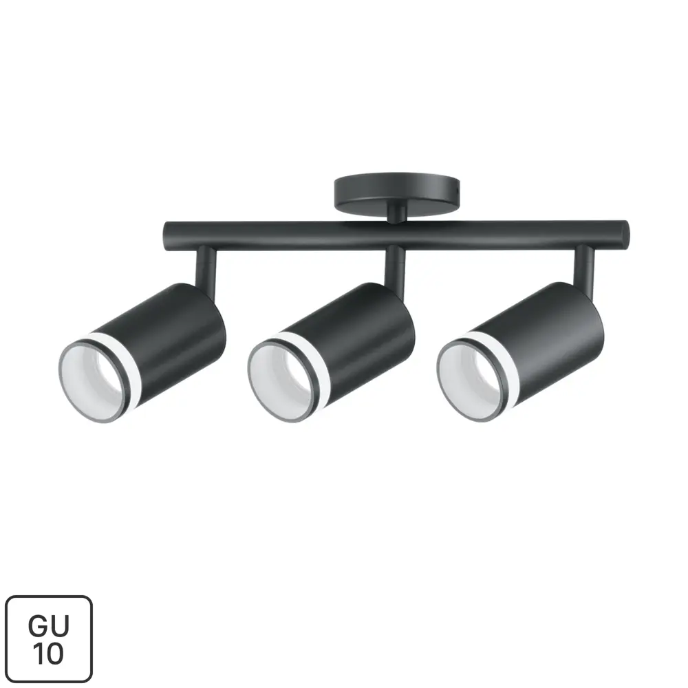 Спот поворотный Feron ML233 3 лампы GU10 6 м² цвет черный 85499881 STLM-2115897 