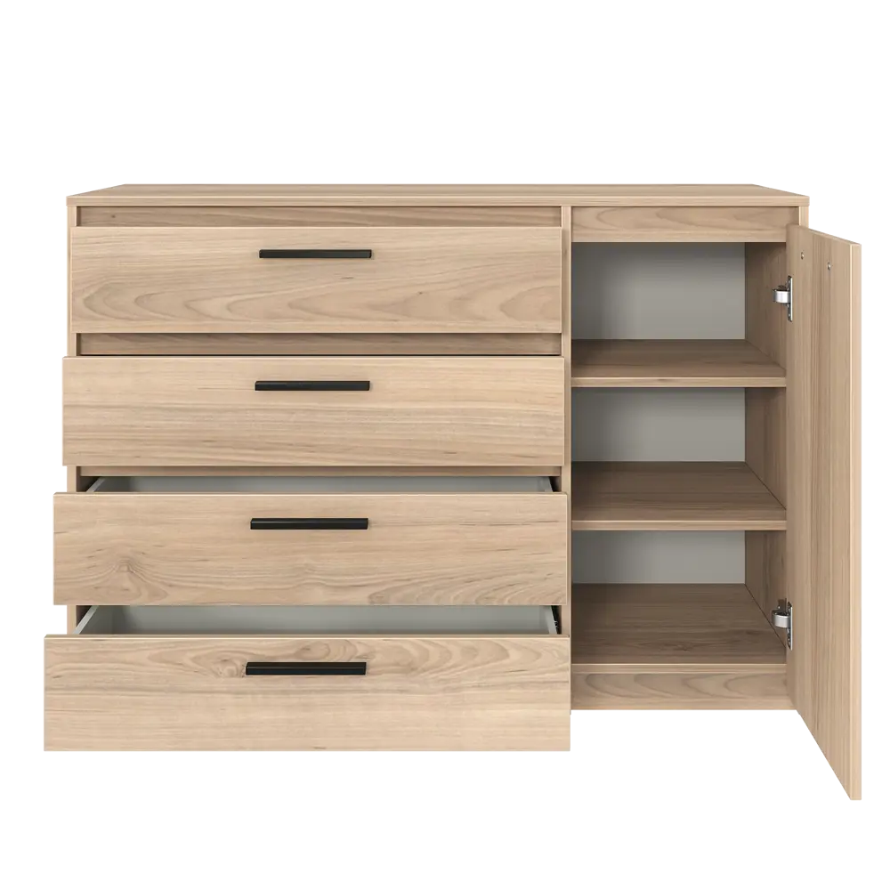 Комод Лион 4 ящика 120x84x41,6 см ЛДСП цвет дуб комано 89428041 STLM-2112715 Santreyd - Вид №5