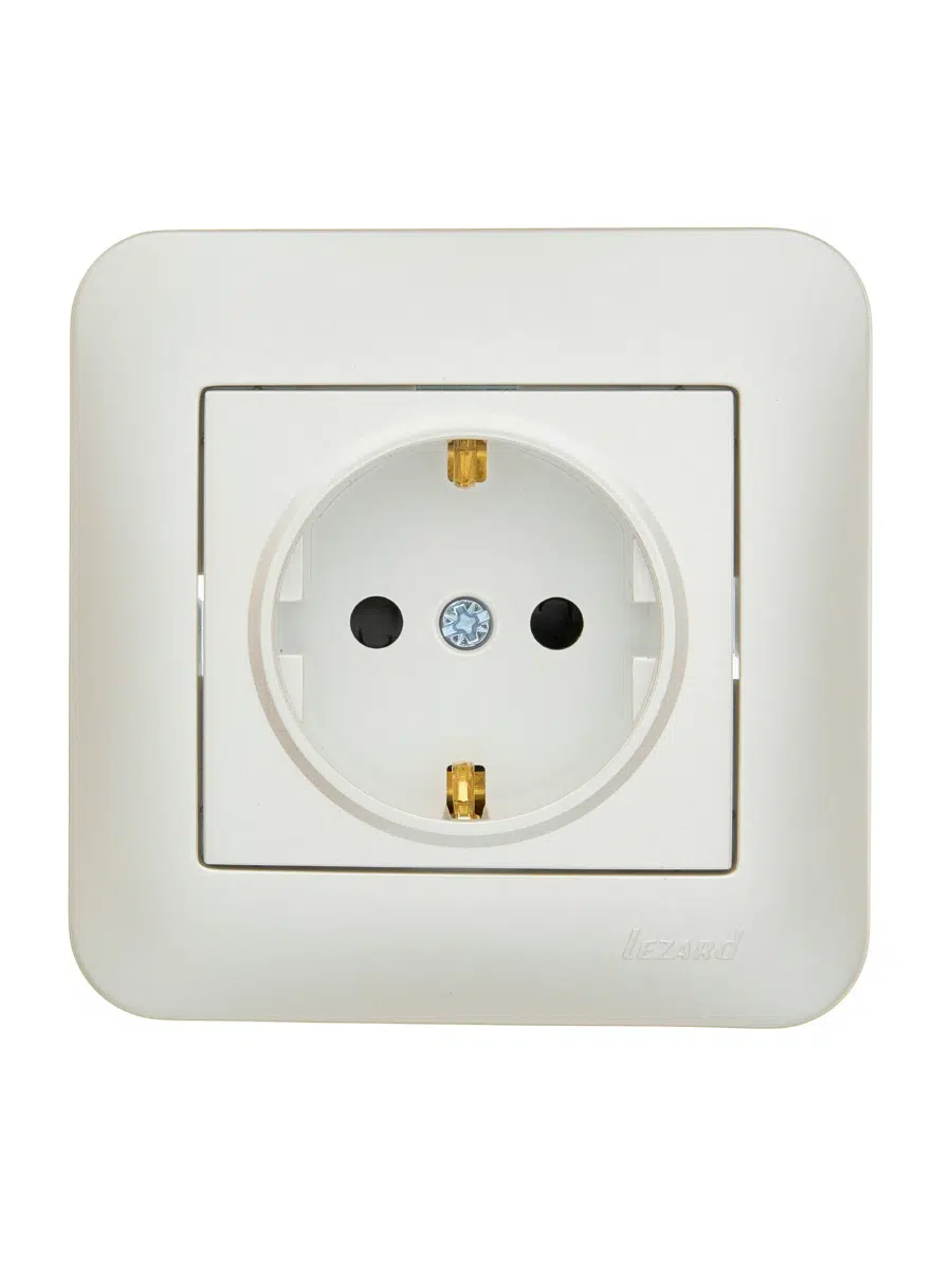 ASTI Розетка с защитой от детей ПБТ жемчужно-белый перламутр LEZARD 7081-3030-124B - Вид №1