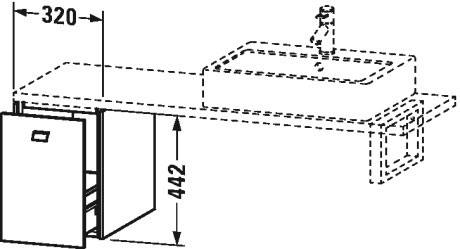 BR512000909 Brioso Шкафчик для компактной консоли Светло-голубой матовый декор Duravit - Вид №1