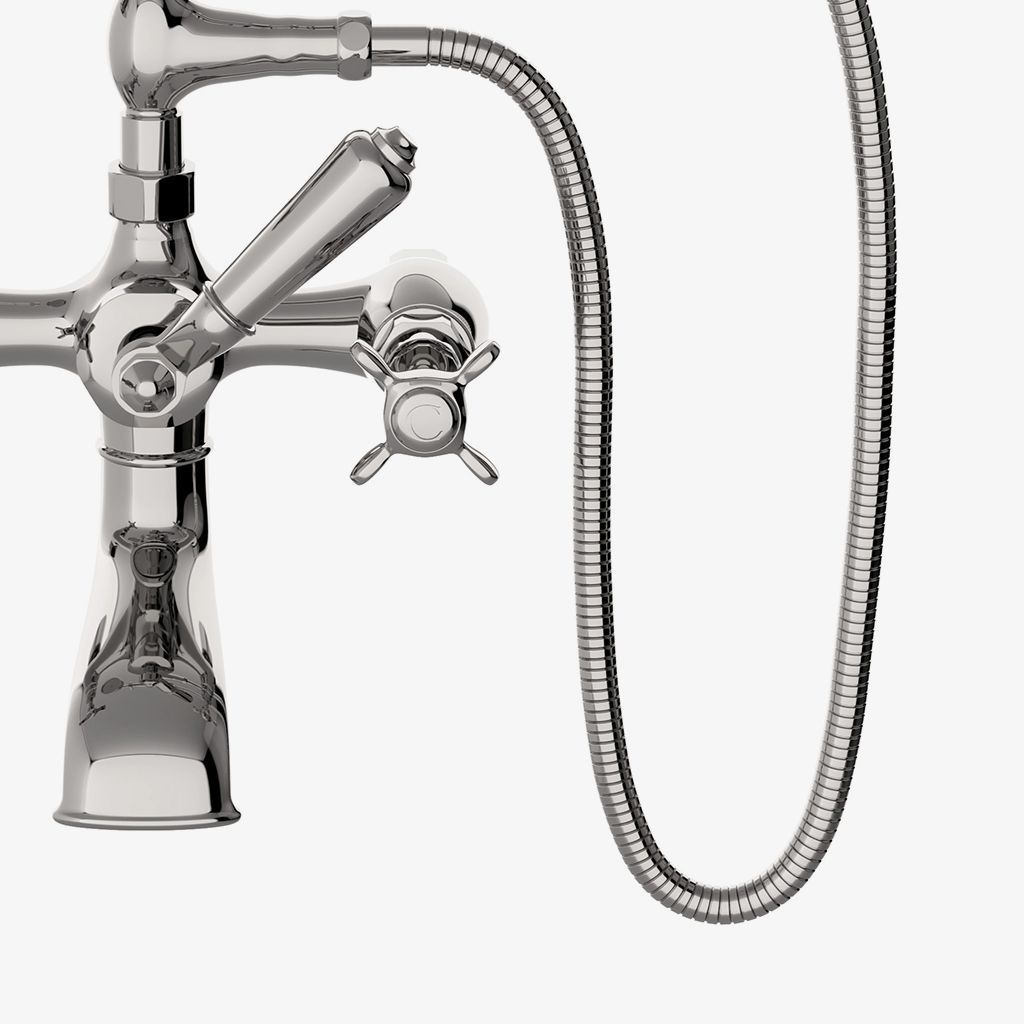 EAXT32 Наполнитель для ванны с открытыми дверьми, металлический душ и рычажный переключатель Easton Vintage Waterworks  - Вид №1