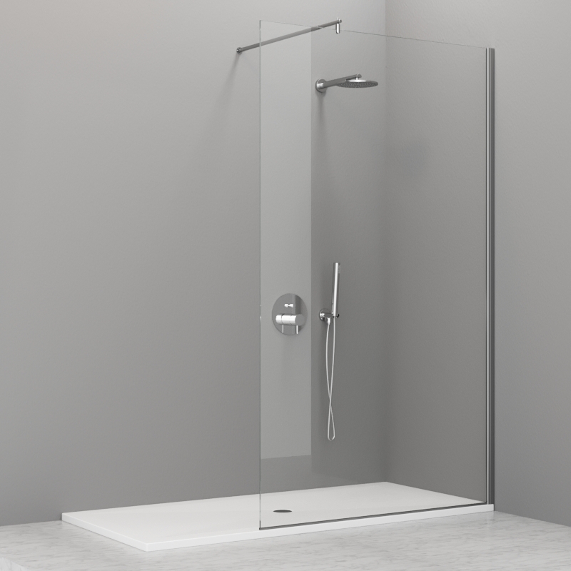 745806 Душевая дверь 8PAR53 H2000 из прозрачного стекла 8 мм и профиль хром, Kerasan Cabine doccia Италия