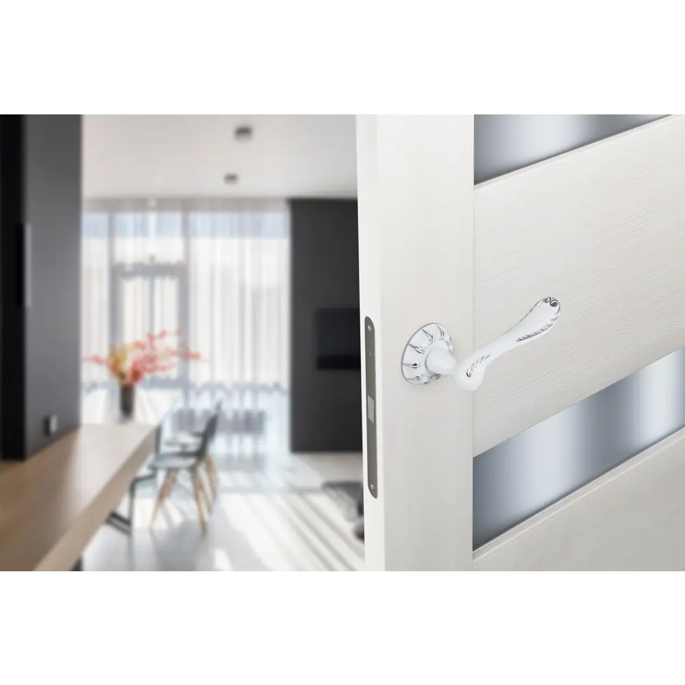 Дверные ручки Edson EDS-55H-R3, цвет белый хром STLM-2082648 - Вид №5