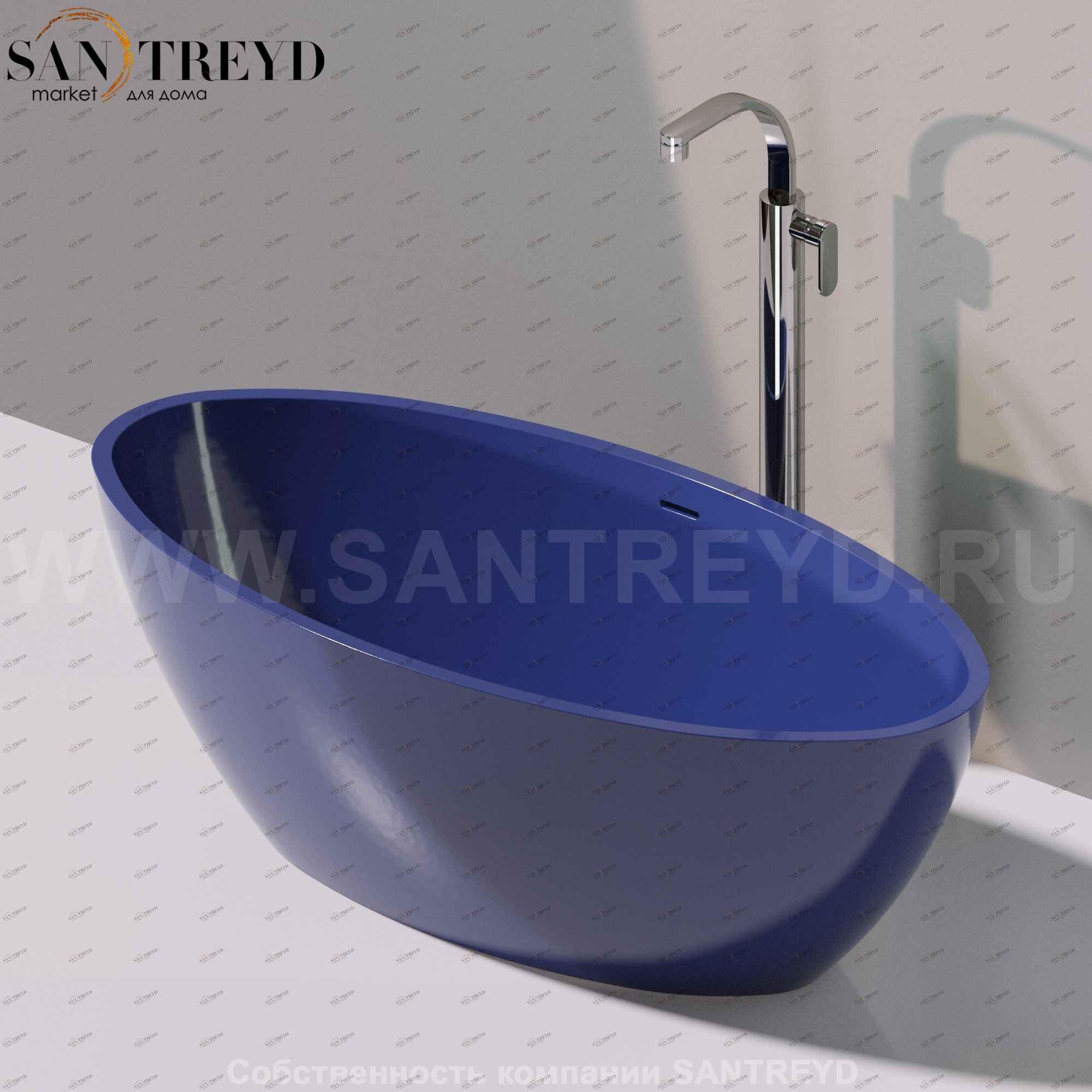 Flaminia APP Ванна свободностоящая 150 см синяя AP150V.5003 Ceramica Flaminia AP150V5003