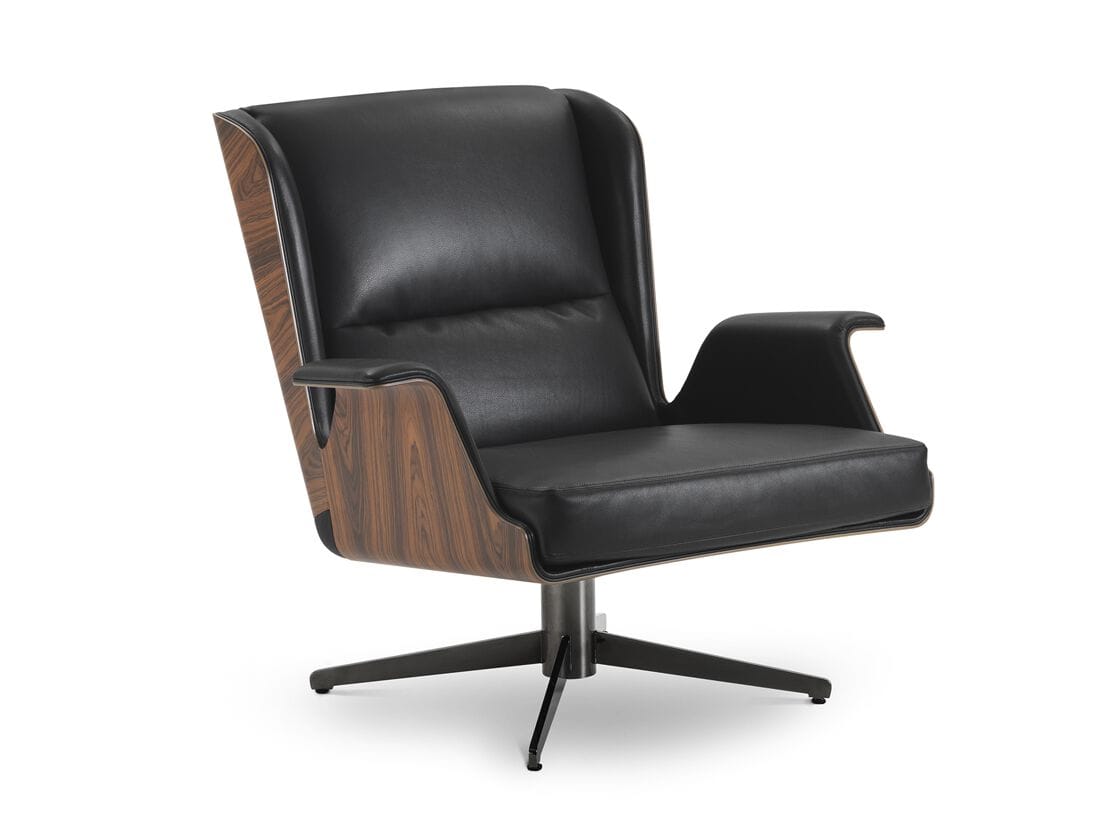 Кожаное и деревянное вращающееся кресло с подлокотниками i 4 Mariani ARCH-00023737 - Вид №11