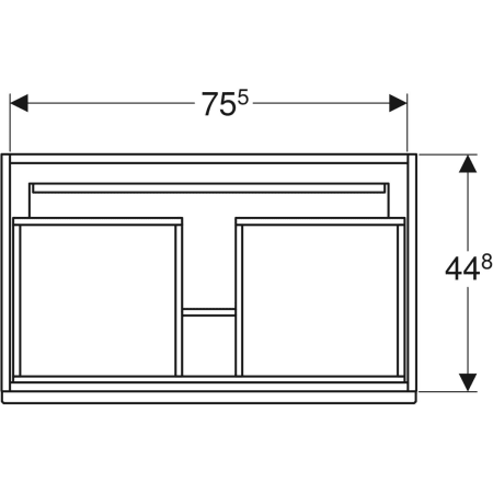 869560000 Шкафчик для встраиваемой раковины Geberit Renova Plan, с одним выдвижным и одним внутренним выдвижным ящиком Geberit  - Вид №26