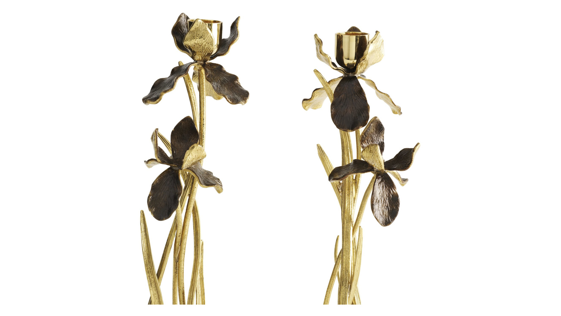 10663670 Michael Aram Набор подсвечников Michael Aram Черный ирис 38см, латунь, 2шт Латунь  - Вид №1