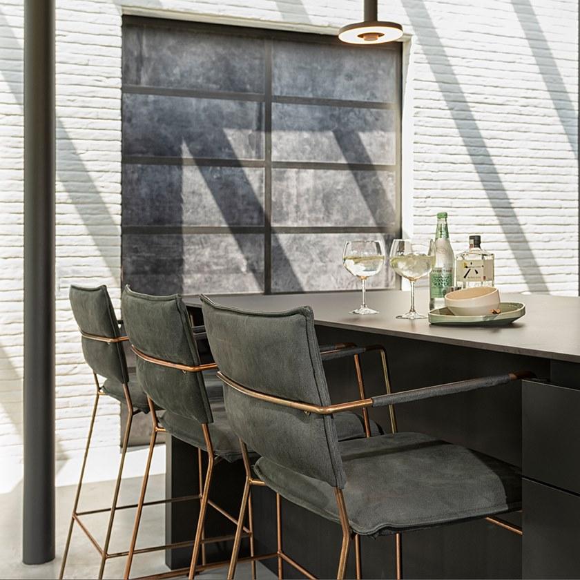 Jess Высокий кожаный табурет-санки с подлокотниками Norman sun-id-1452772 - Вид №6