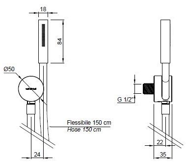 Antonio Lupi Design Настенный ручной душ с гибкой Antoniolupi sun-id-1462205 - Вид №4