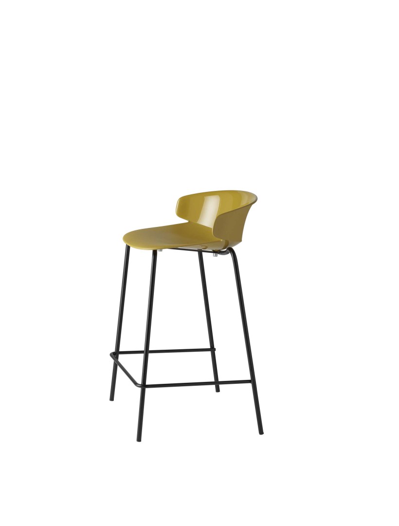 Classy 1092b Барный стул со стальным каркасом, 4 ножки. Корпус из полипропилена. Высота 65 см. Et al. Classy - Вид №1