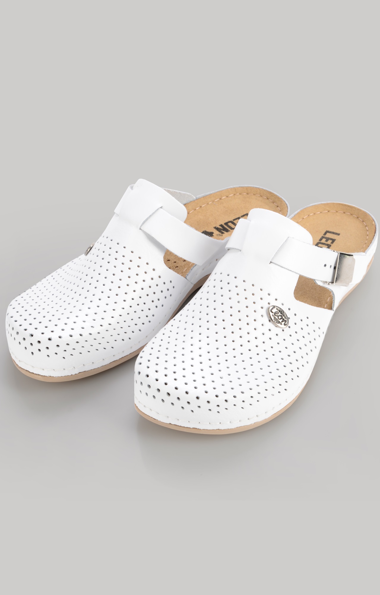 61967 Сабо "Leon" женские белые LEON  Медицинская обувь  размер 37  - Вид №1