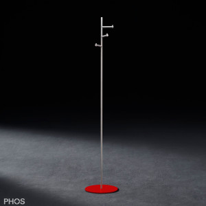 GSTH3S-BPR Вешалка для одежды с 3 крючками, основание: красное. PHOS