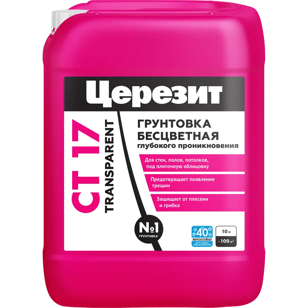 Грунтовка Ceresit CT17 Transparent глубокого проникновения 10 л 89398668 ЦЕРЕЗИТ STLM-1540653