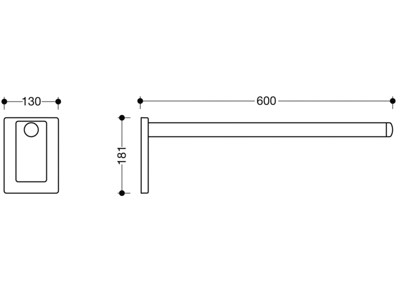 950.50.31090 Настенная ручка моно HEWI Stützen  - Вид №1