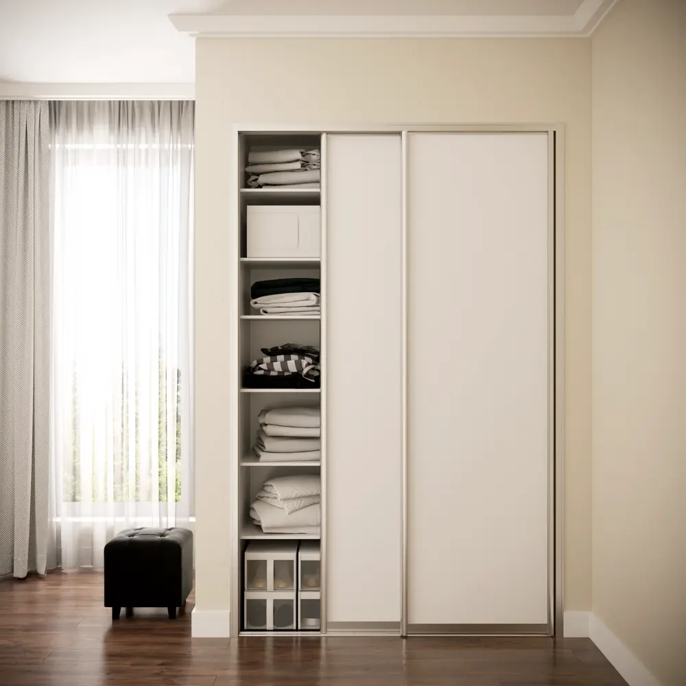 Дверь-купе SPACEO белая с серебристым профилем для шкафа 2555×804 мм 82335362 STLM-1581529 - Вид №3