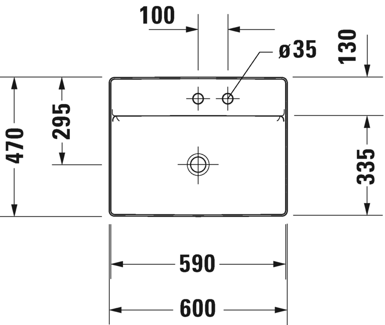 2354600041 Подвесная раковина настенная овальная Duravit DuraSquare - Вид №2