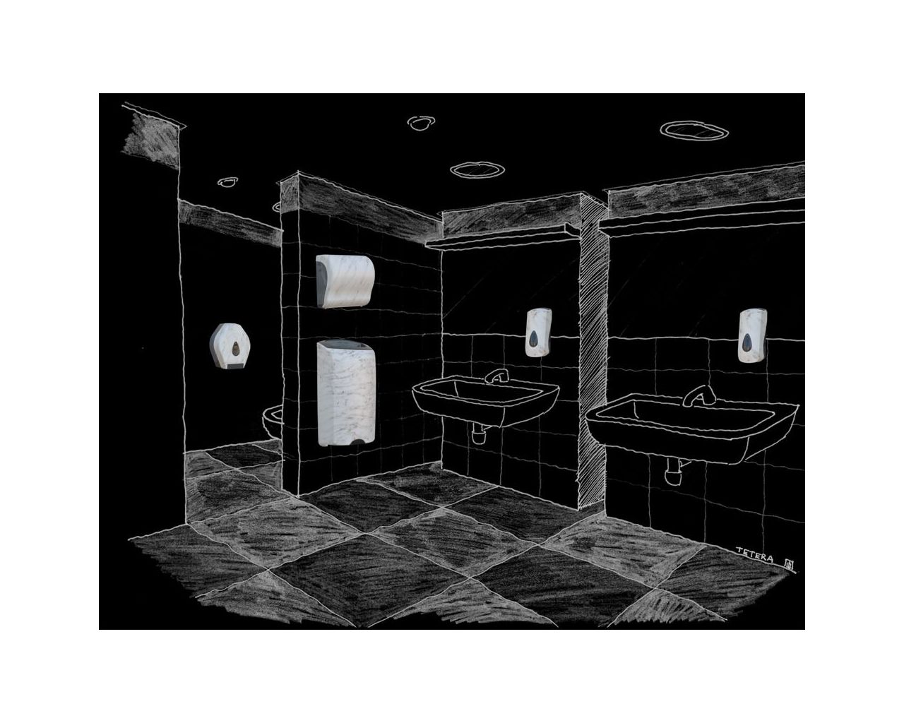 CUH310 UNIQUE SOLID CUT MARBLE LINE механический диспенсер для полотенец в рулонах Merida  - Вид №1