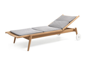 Садовая кровать с откидной спинкой из тикового дерева с колесами